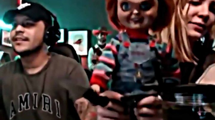 VIDEO DE MIEDO: Belinda le regala un Chucky a Nodal y el muñeco se mueve solo