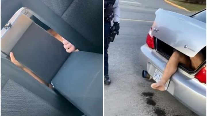 Mujer descubre a hombre desnudo en la cajuela de su auto; llevaba tres días dentro