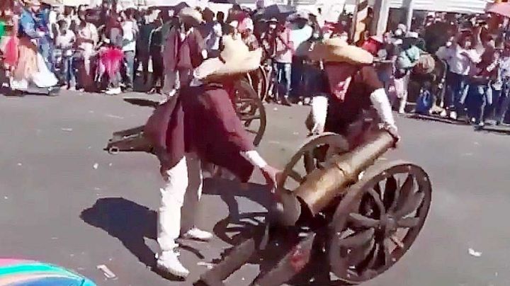 VIDEO IMPACTANTE: Se vuela la mano de un cañonazo durante desfile de carnaval