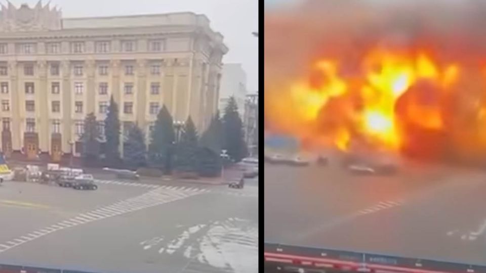 El bombardeo se dio en el centro de la ciudad, justo en la plaza central