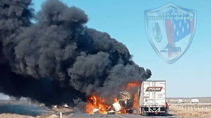 Reportan fuerte choque de camiones en la Carretera Libre a Monterrey
