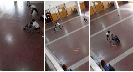 ¡Amistad verdadera! Ayuda a su compañero en silla de ruedas a participar en clase de educación física