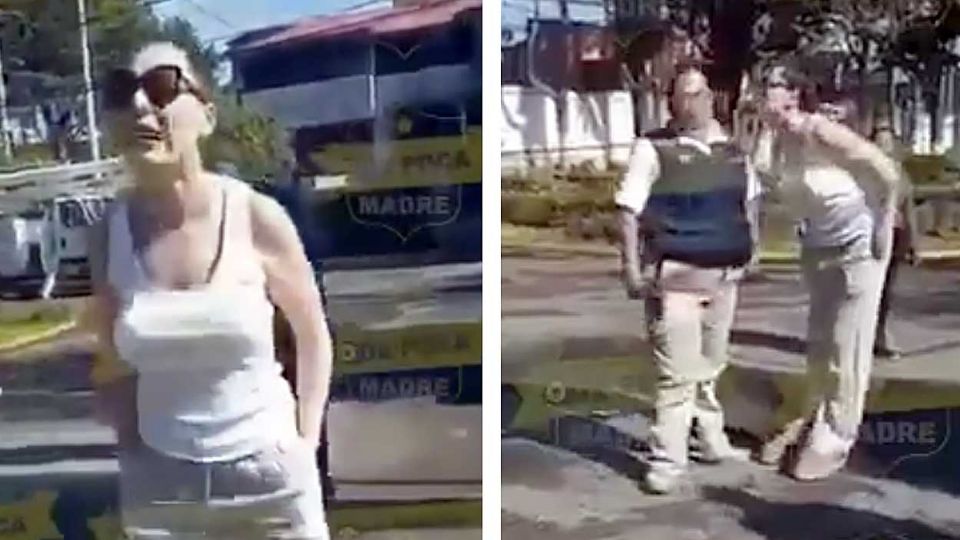 La mujer escupió a una guardia