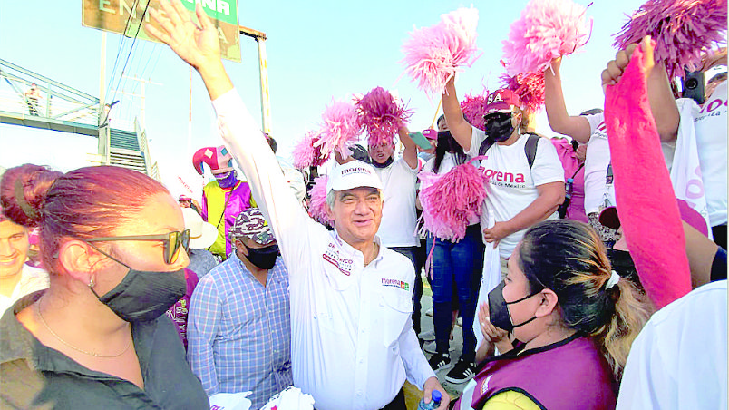 Américo Villarreal realizó una gira ayer por Nuevo Laredo, donde priorizó sus proyectos cuando sea gobernador.