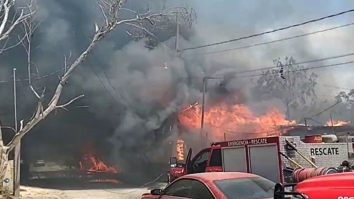 VIDEO: Se registra incendio a espaldas de la Liga Tamaulipeca