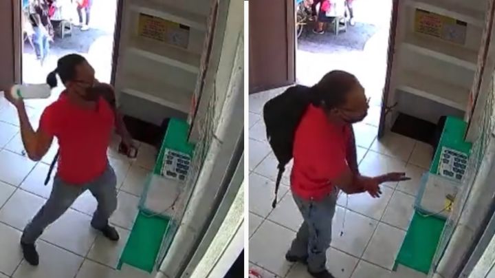 Hombre prepotente rompe vidrio en central de autobuses de Oaxaca y ¡llora pidiendo ayuda por cortarse!