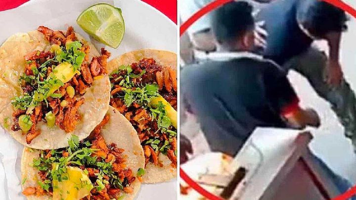 VIDEO ¡El ángel del comal! Taquero salva la vida de cliente que se ahogó con unos de suadero