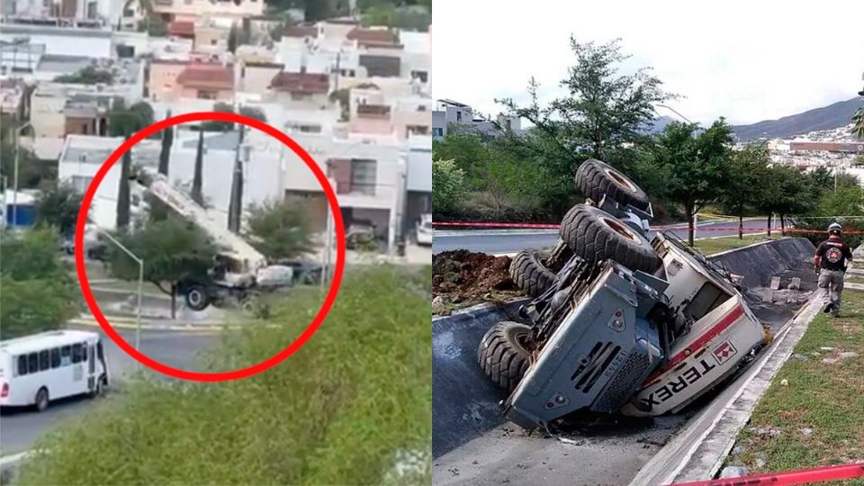 Volcó en una zona de construcción