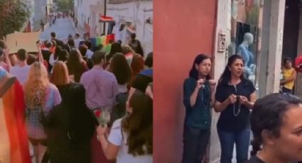 ¡Jesucristo! Mujeres rezan el rosario en plena Marcha LGBT+: Video