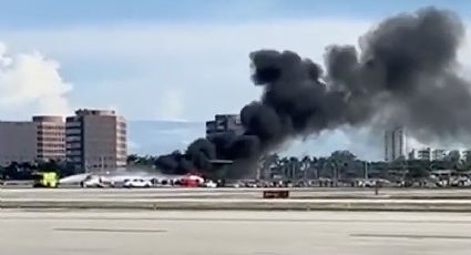 VIDEO: Se incendia avión al aterrizar con 126 personas a bordo en el Aeropuerto de Miami