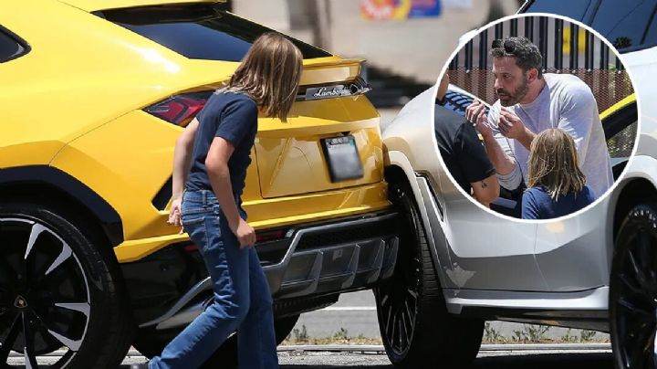 VIDEO: Hijo de 10 años de Ben Affleck choca lujoso Lamborghini contra un BMW