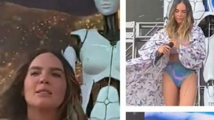 Belinda sufre golpe de calor y por poco se desploma en el Machaca Fest (VIDEO)