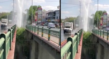 VIDEO: Reportan mega fuga de agua en Monterrey