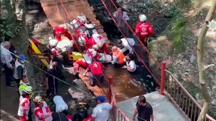 VIDEO: Colapsa puente colgante en Cuernavaca; hay 15 heridos, entre ellos el alcalde