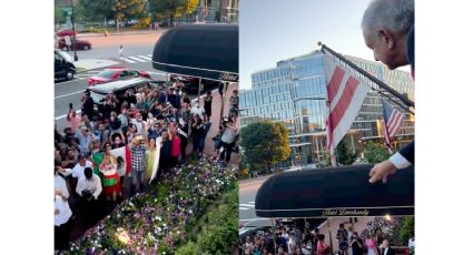 Mexicanos reciben a AMLO en Washington con emotivo momento VIDEO