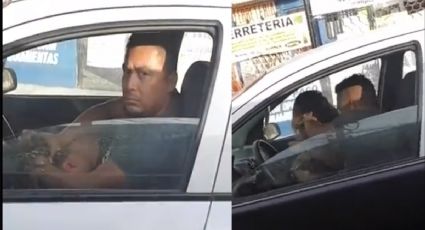 ¡Indignante! Captan a hombre sometiendo a una mujer a bordo de su vehículo en Escobedo. VIDEO