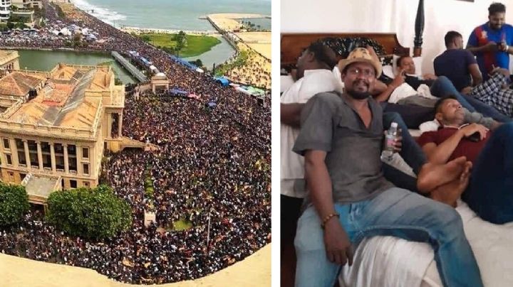 VIDEO / FOTOS: Habitantes de Sri Lanka, invaden palacio de gobierno y corren a su presidente