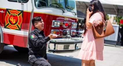 ¡Amor en llamas! Bombero le pide matrimonio a su novia y se vuelve viral