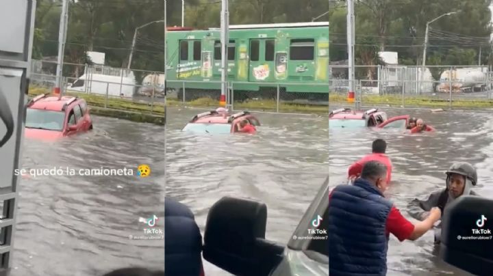 ¡Héroes! Salvan la vida de abuelitos y su mascota al quedar atrapados en inundación (VIDEO)