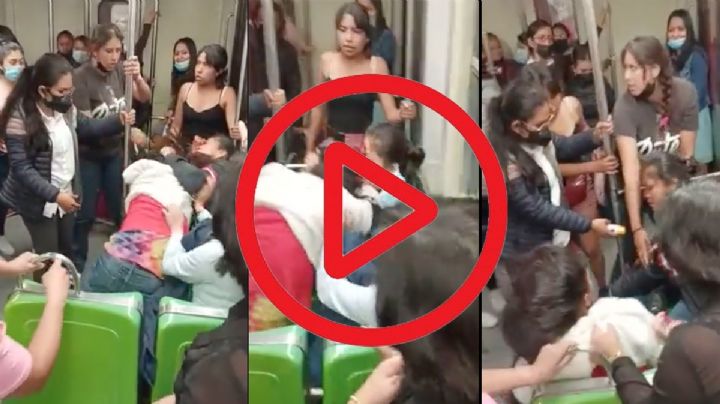 Mujeres protagonizan intensa pelea en vagón rosa del metro | IMÁGENES FUERTES