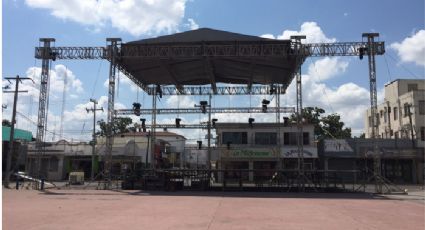 Instalan escenario para concierto en El Grito; hay calles cerradas