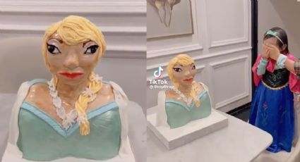 Sorprenden a pequeña con deforme pastel de "Elsa"; su reacción llena de ternura | VIDEO