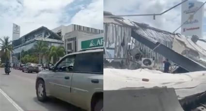 VIDEO | Colapsa techo de gimnasio en Plaza Marina en Manzanillo, Colima