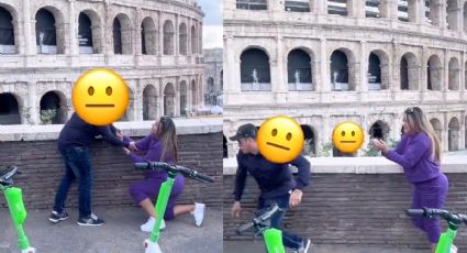 Viaja a Roma para pedirle matrimonio a su novio y él sale corriendo | VIDEO