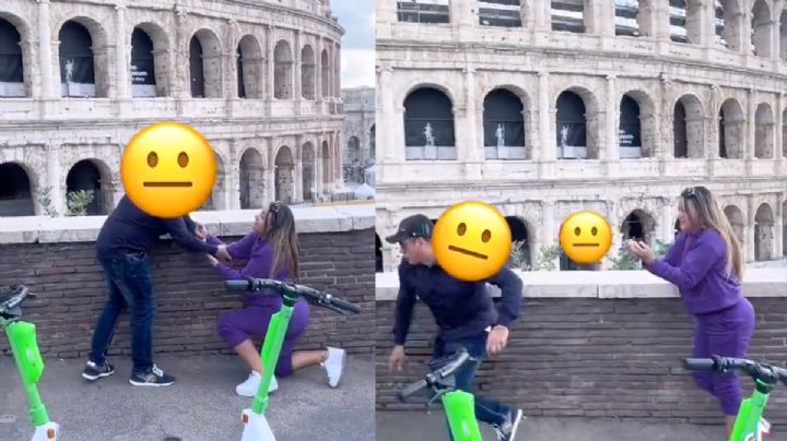 Viaja a Roma para pedirle matrimonio a su novio y él sale corriendo | VIDEO