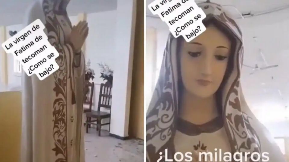 Virgen bajó de su lugar durante el sismo