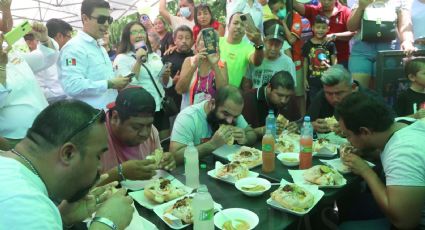 VIDEO | En dos minutos se come tres Tortas de la Barda en Tampico y gana concurso