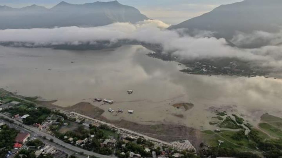 Así luce hoy este embalse ubicado en el municipio de Santiago, Nuevo León.