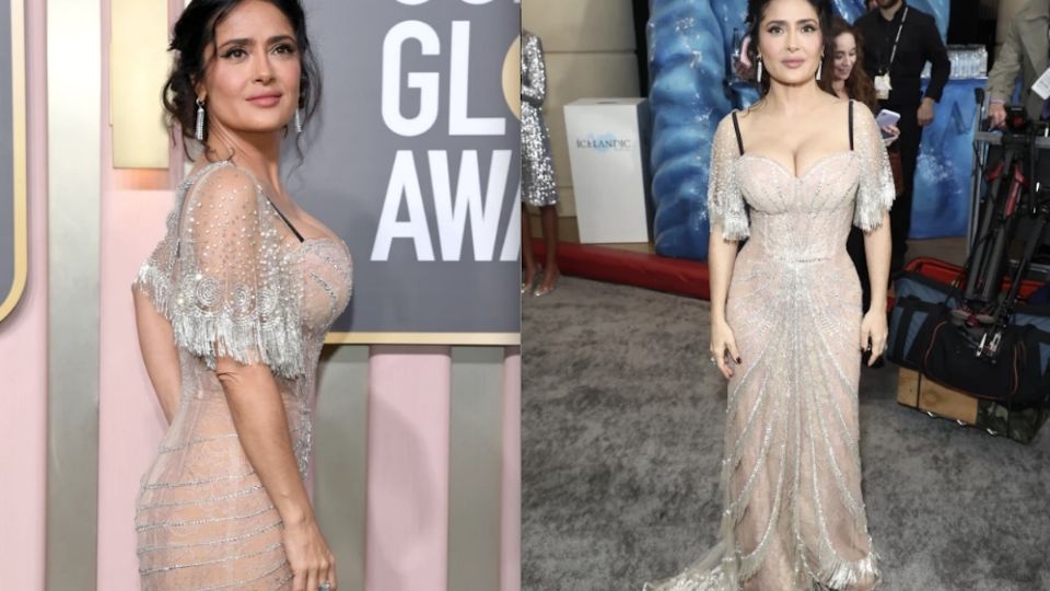 Salma Hayek caminó en la alfombra roja con su Pulparindo.