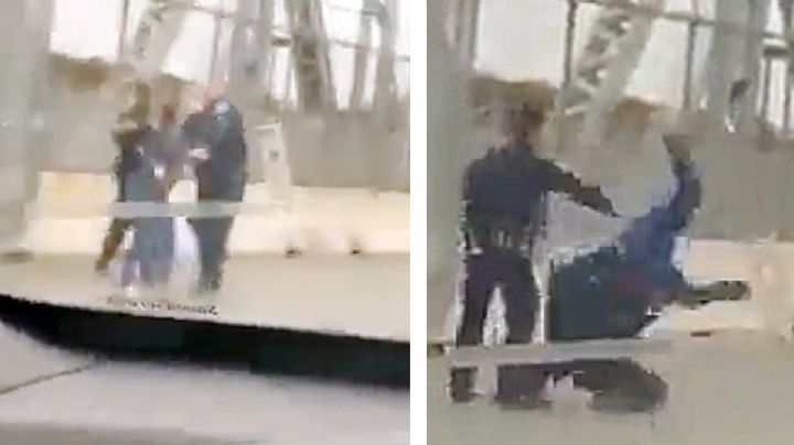 ¿Brutalidad policiaca?: agente del CBP lanza al suelo a ama de casa en Puente de Matamoros | VIDEO