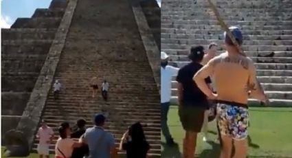 Turista polaco sube algunos escalones de Chichén Itzá; lo bajan y reciben a golpes con un palo