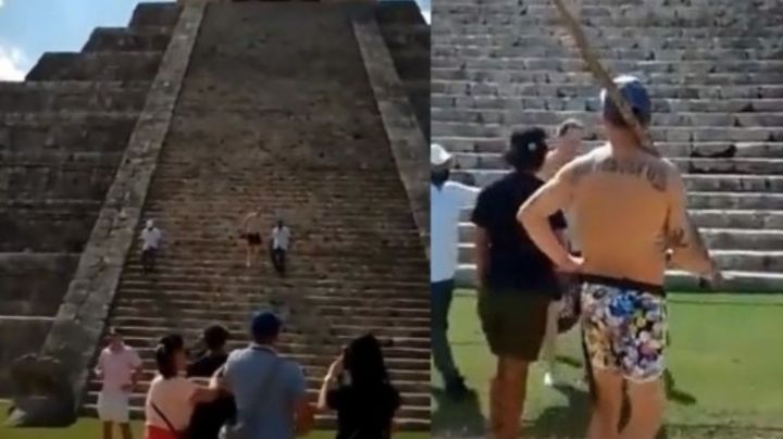 Turista polaco sube algunos escalones de Chichén Itzá; lo bajan y reciben a golpes con un palo