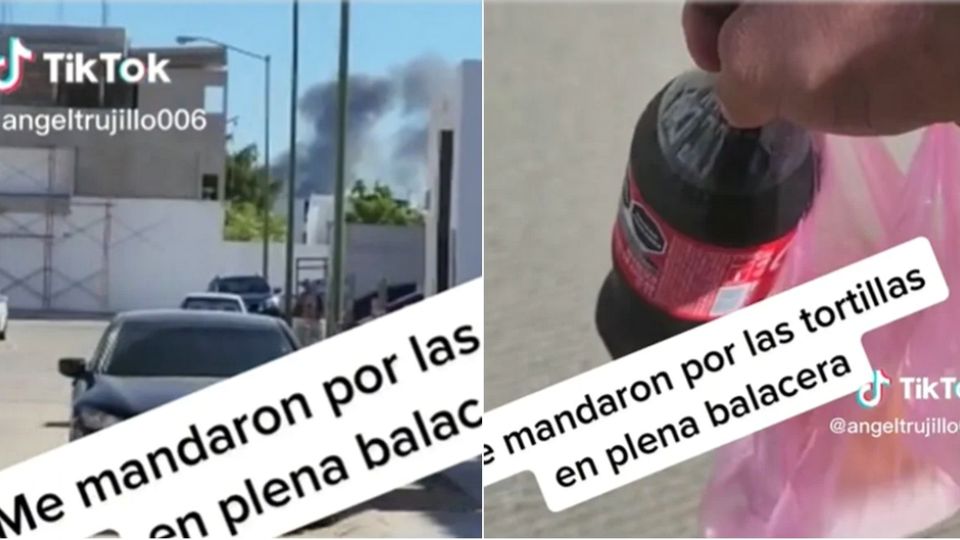 Lo mandan por las tortillas en plena balacera