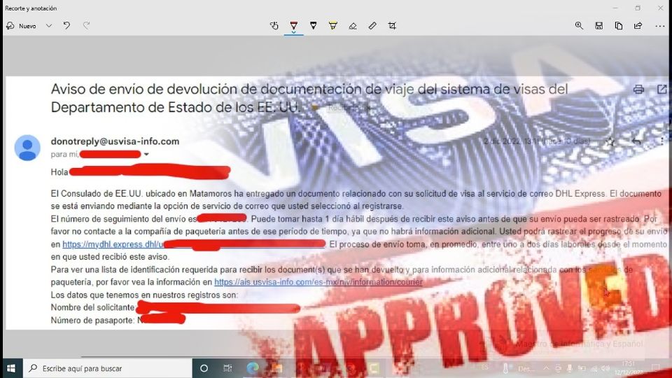 El correo de confirmación