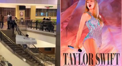 Joven fan se roba promocional de Taylor Swift de cine; empleados lo corretean | VIDEO