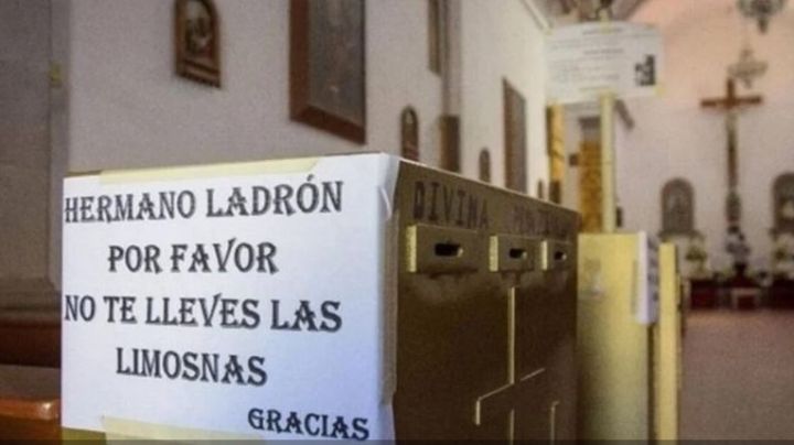 Solitario ladrón roba limosnas de iglesia; iba listo con guantes y soplete