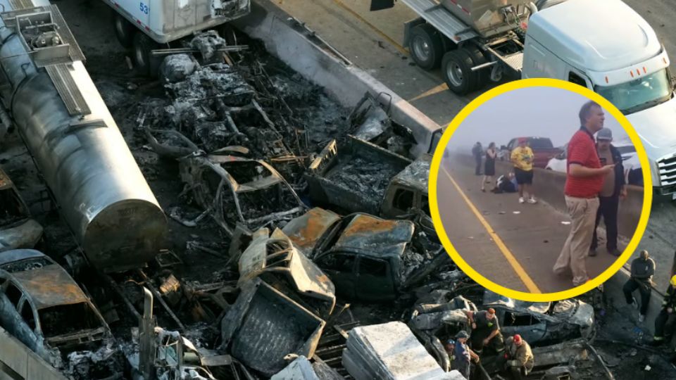 Decenas de personas afectadas por el accidente quedaron a la orilla de la carretera, esperando la ayuda de los equipos de emergencia