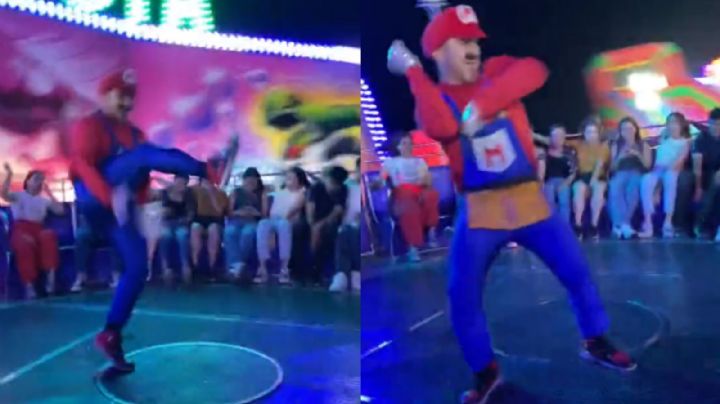 ¿Y la monja? Captan a Mario Bros bailando en juego mecánico | VIDEO