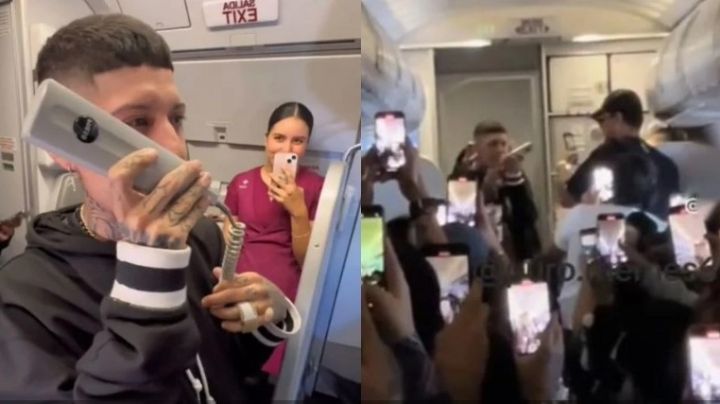 Santa Fe Klan se anima a dar un mini concierto a los pasajeros mientras transcurría el vuelo