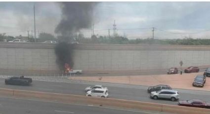 Se incendia camioneta en “Los Cántaros” de Laredo, Texas