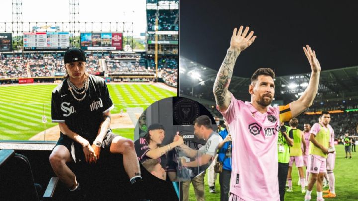 Peso Pluma conoce a Messi en partido del Inter Miami | VIDEO