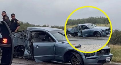 Conductor de Ford Mustang sale expulsado tras accidente en Laredo | FOTOS