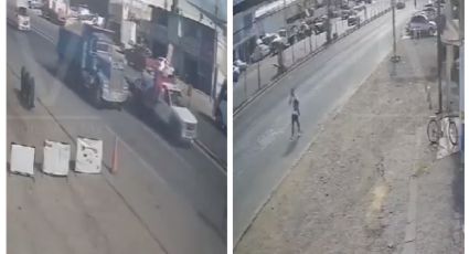 Joven se arroja a camión en marcha; cámara capta su muerte | VIDEO