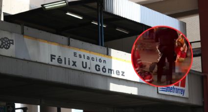 Padre e hijo caen de la estación del metro Félix U. Gómez en Monterrey