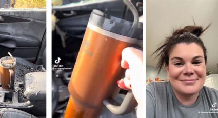 Se incendió su auto y el termo que llevaba sobrevive... ¡con todo y hielos! | VIDEO