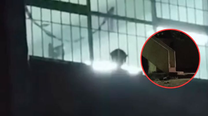 Guardia de seguridad graba una aterradora silueta en secundaria | VIDEO
